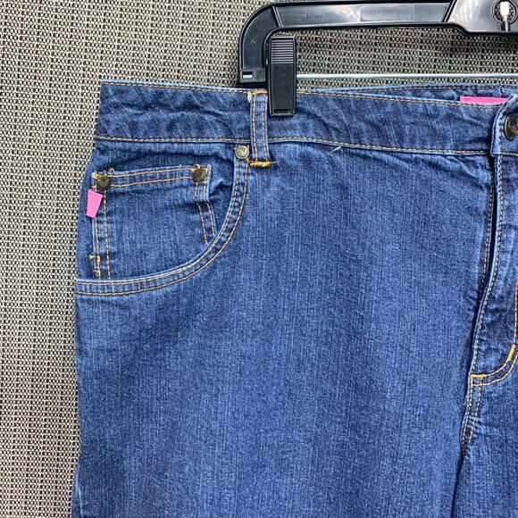 Woman Within Womens Plus Size 20WP Blue  Denim Capri Pants High Rise Stretchy - Picture 3 of 9